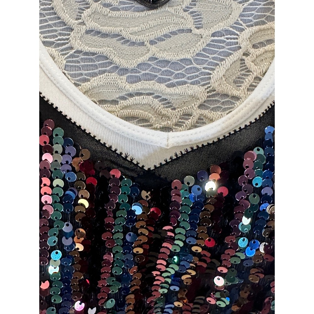 Skies Are Blue Rainbow Sequin Cami Tank Top Size Small NWT Holiday Party‎ Glam - Picture 8 of 13